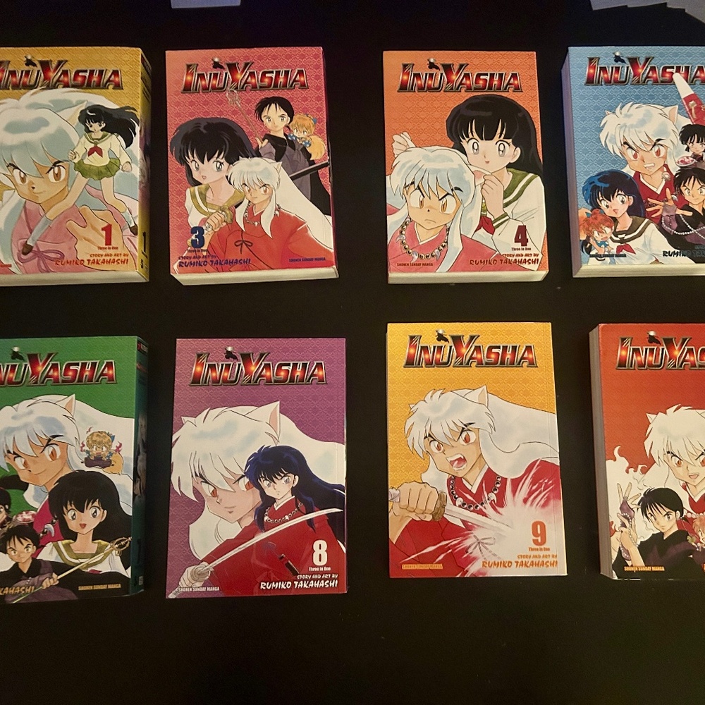 VIZ MEDIA MANGA -VIZBIG 3 in 1 EDITIONS  INUYASHA (8) VOLUMES - 1,3,4,5,7,8,9,10